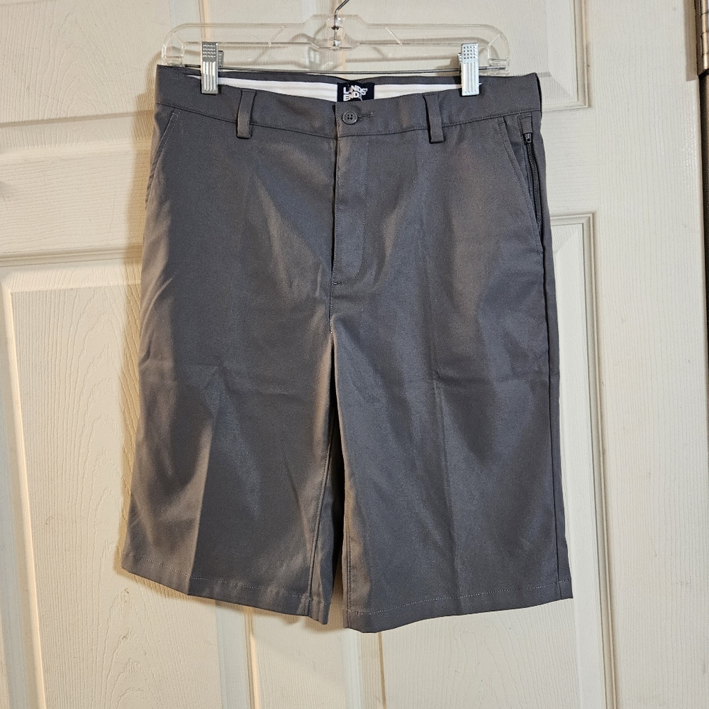 LANDS END BOYS GRAY UNIFORM SHORTS: NEW WITHOUT TAGS: SIZE 18